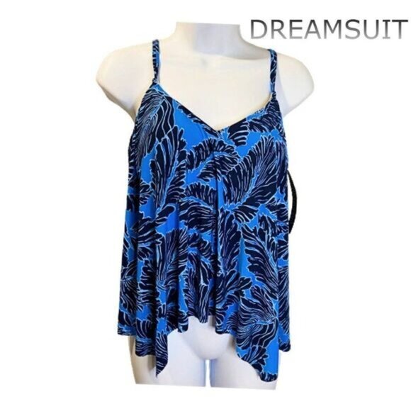 Dreamsuit By Miracle Brands Slimming Control Palm Print Handkerchief Hem - Picture 2 of 5